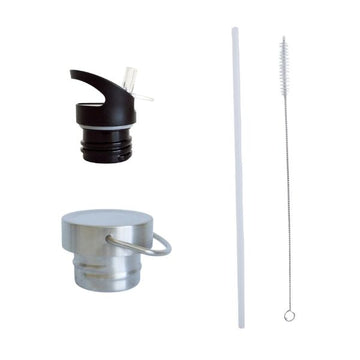 Straw and Steel Thermie Bottle Lids, straw and straw cleaner